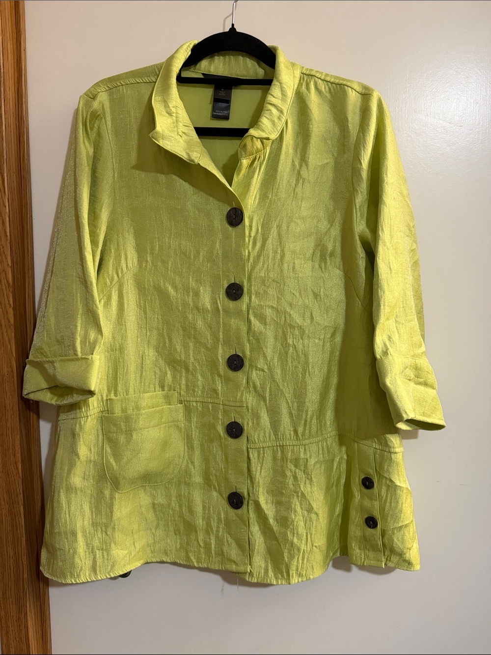Ali Miles Lime Green Top with Black Trim